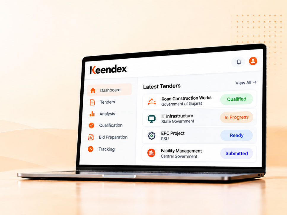 Keendex Digital Bid Manager 3D Dashboard Mockup